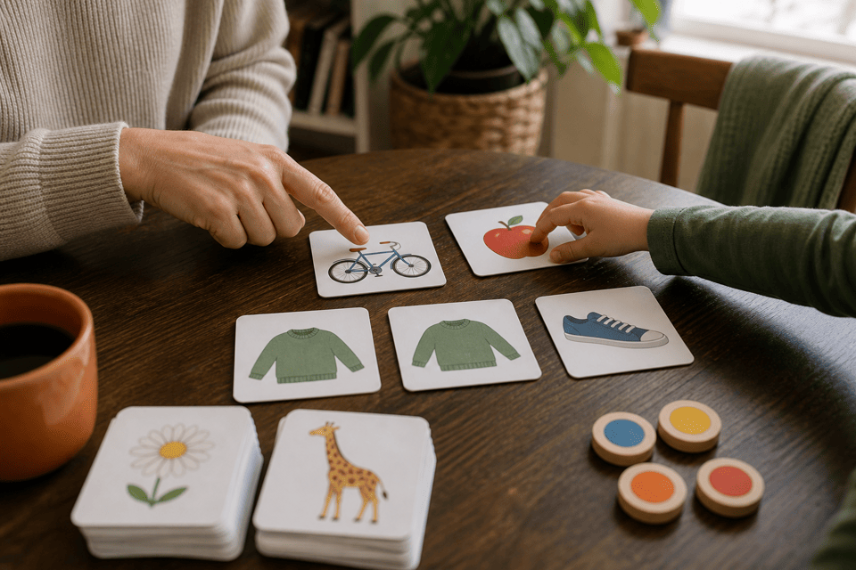 In-home speech therapy at the table